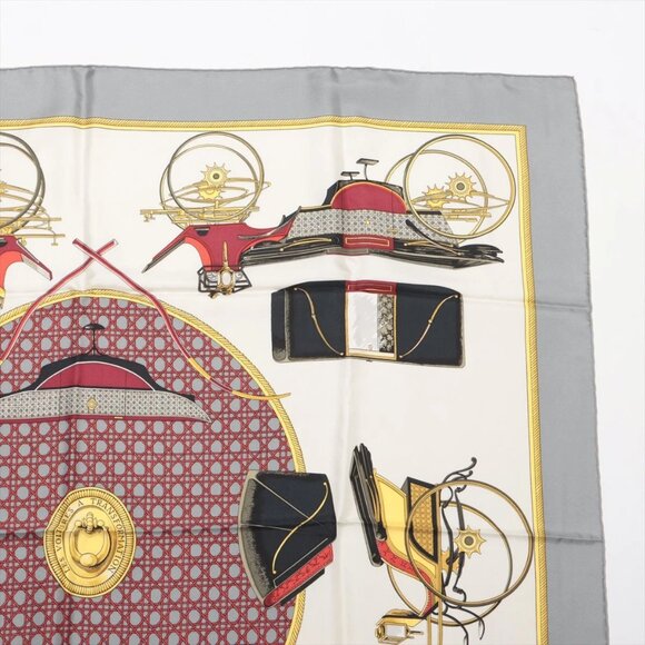 Hermès Carré 90 Les Voitures Nouvelles Changes in horse-drawn carriages Scarf Si - Picture 2 of 6